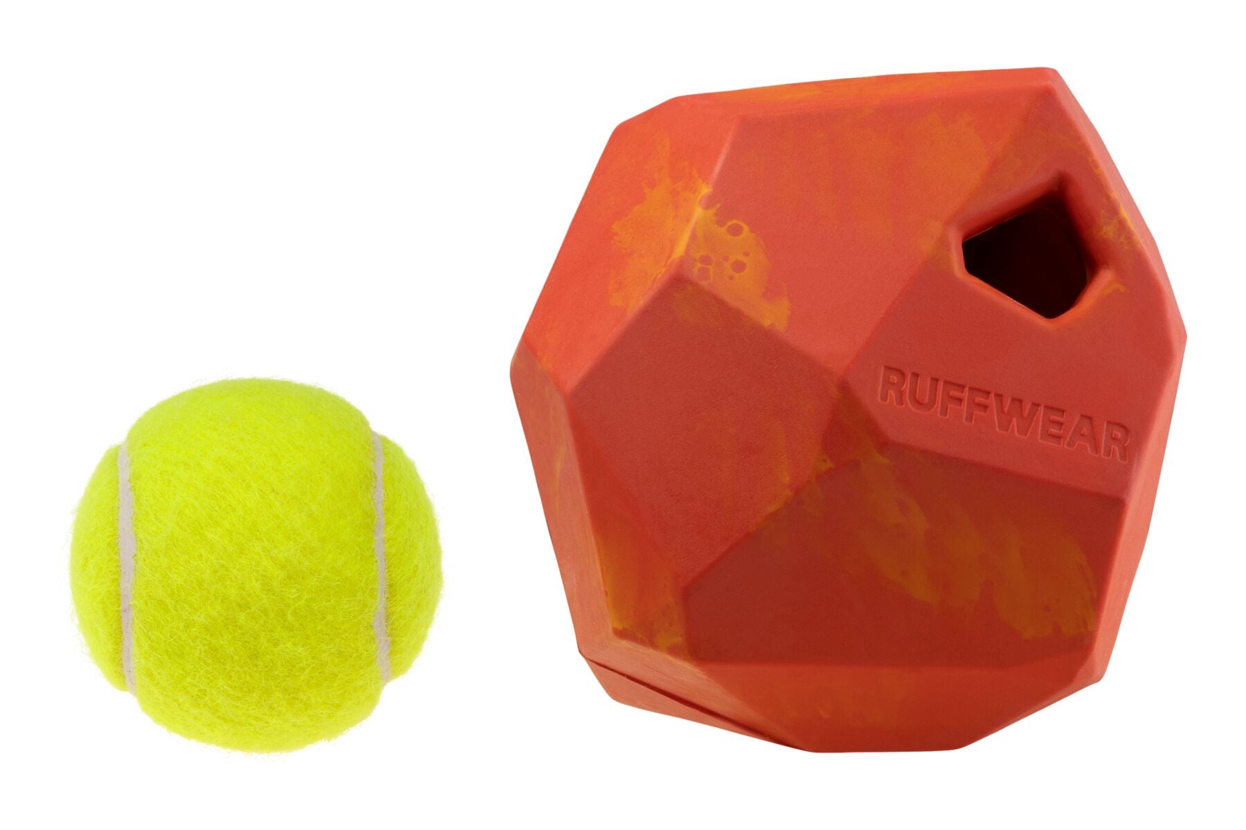 Ruffwear® Gnawt a Rock® Red Sumac Dog Treat Dispenser - Durable Chew Toy for Aggressive Chewers, Interactive Food Puzzle for Mental Stimulation - Perfect for Hiking, Camping, and Outdoor Adventures