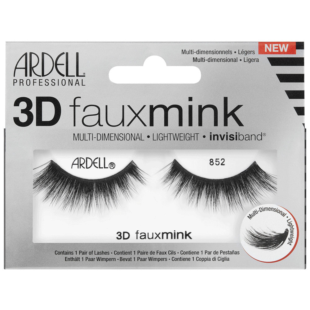 Ardell 3D Faux Mink Lashes 852 - Natural Looking False Eyelashes for Volume & Length | Perfect for Everyday Wear, Special Occasions & Makeup Looks