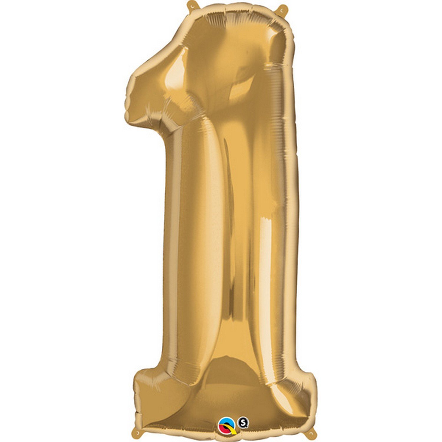 Qualatex 34 Inch Metallic Gold Number Balloons (0-9) - Birthday Party, Wedding, Anniversary Decorations & Photo Backdrop Props
