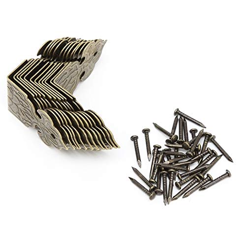 Antique Bronze Wooden Jewelry Box Feet - 12 Pack Corner Protectors for Furniture, Cabinets & Drawers - Durable & Decorative Support Legs for Home & Office Use