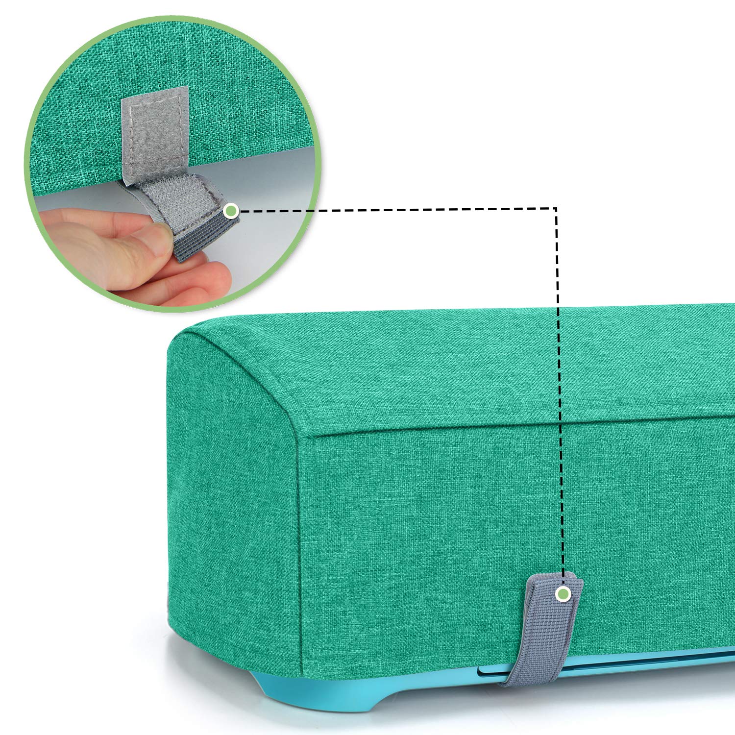 Luxja Dust Cover for Cricut Explore Air & Air 2 - Machine Protector with Back Pockets (Green) - Perfect for Craft Room Storage & Vinyl Cutting Projects