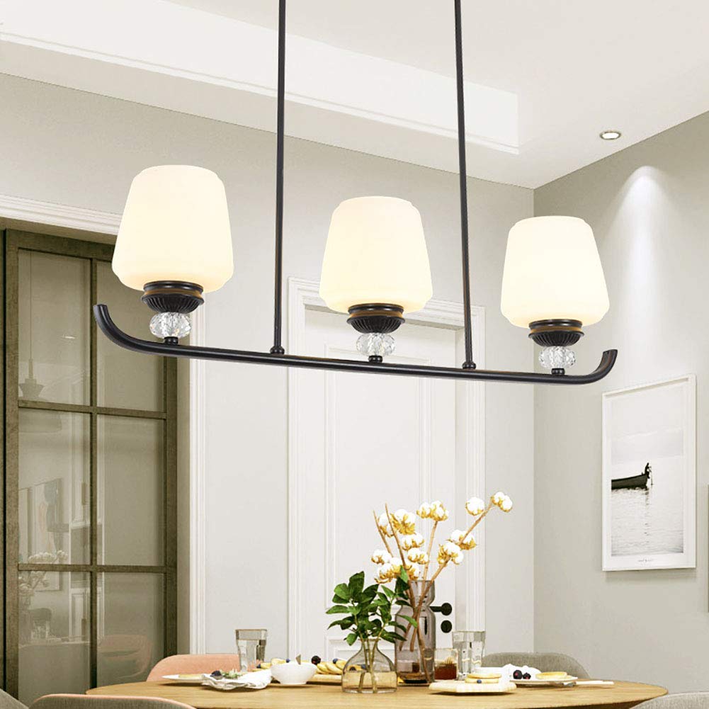 Modern Industrial Farmhouse Chandelier - 3-Light Rustic Pendant Ceiling Light with E27 Socket - Black Hanging Fixture for Bedroom, Dining Room, Living Room & Kitchen Island - Perfect for Home Decor and Ambient Lighting