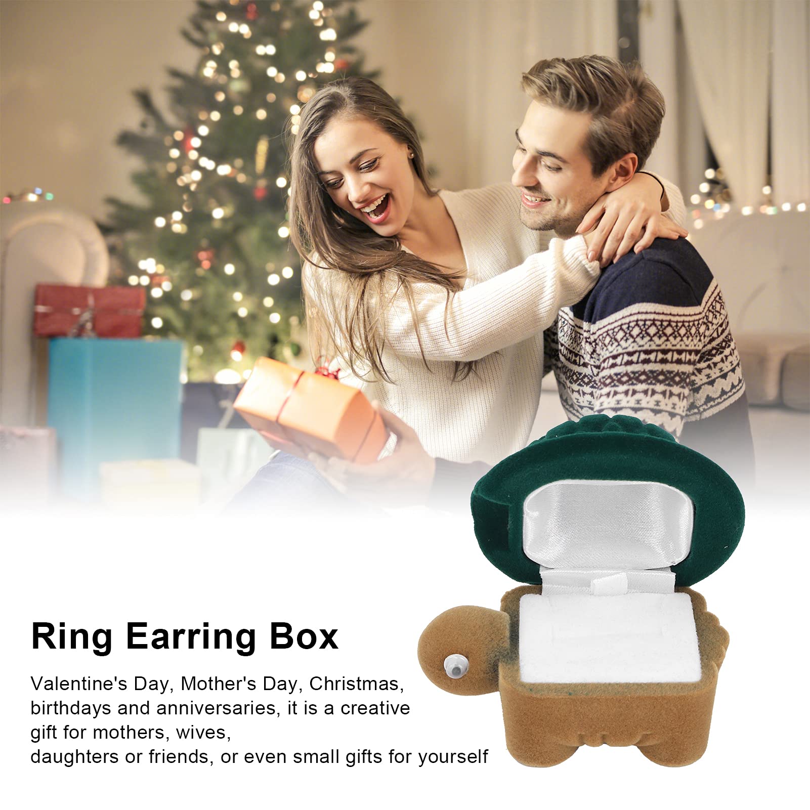 ZJchao Small Turtle Ring Box - Elegant Jewelry Protector Case for Wedding, Engagement & Valentine's Day Rings - Perfect Wedding Gift & Ring Storage Solution for Proposals, Anniversaries & Special Occasions