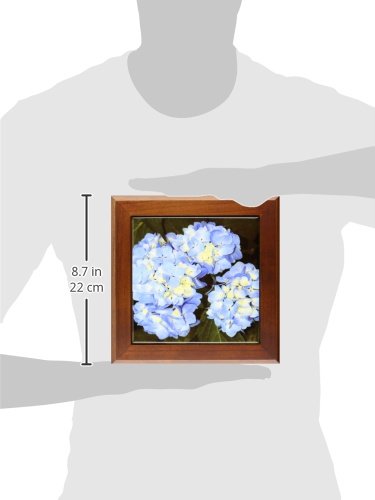 3D Rose Blue and Yellow Hydrangea Clusters Framed Ceramic Tile - 8x8 Inch Home Decor for Kitchen Backsplash, Bathroom Wall, or Gift Idea