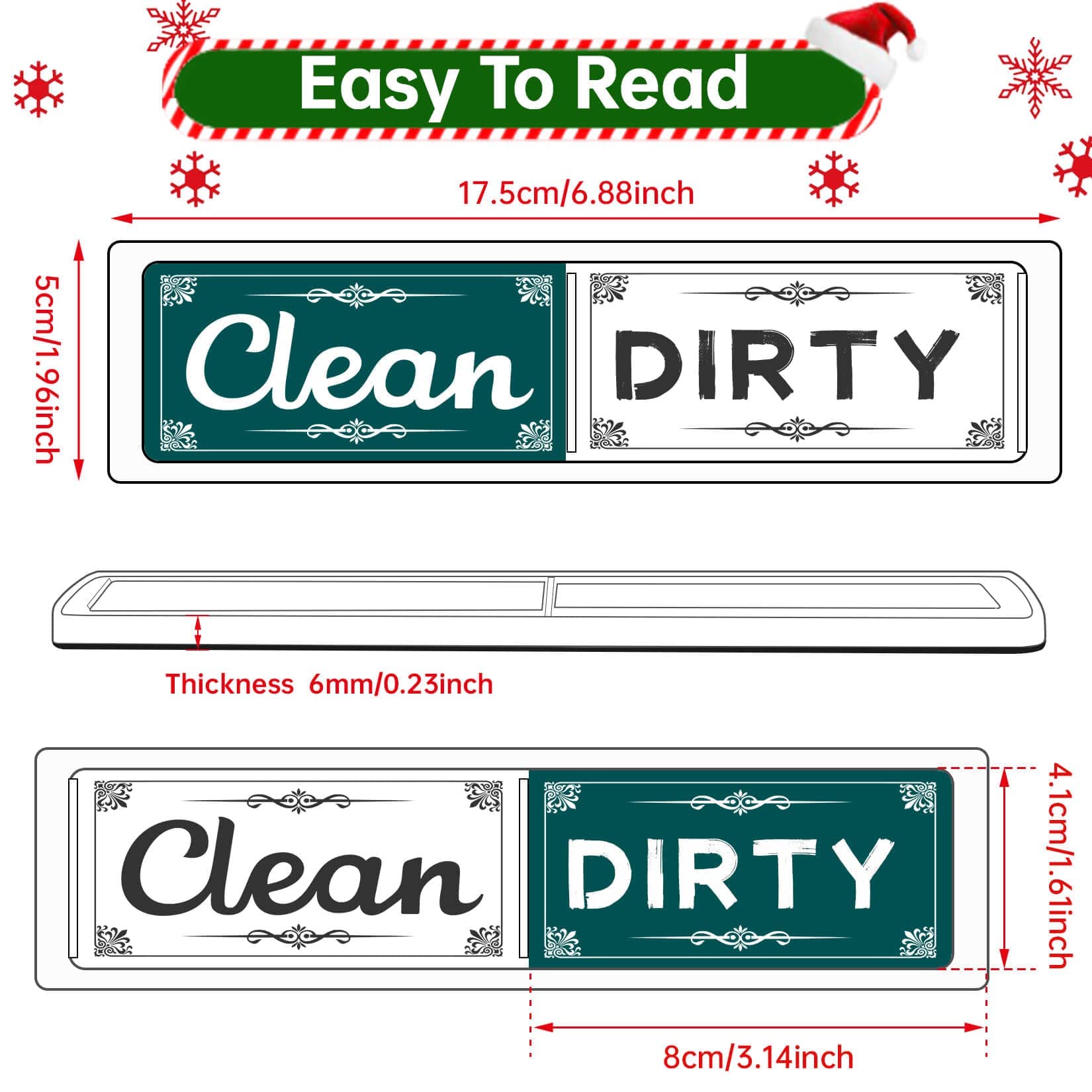 Dirty Clean Dishwasher Magnet - Universal Kitchen Sign for Dishwasher & Refrigerator | Dishwasher Accessories for Home Organization | Perfect for Kitchen, Office, and Dorm Use