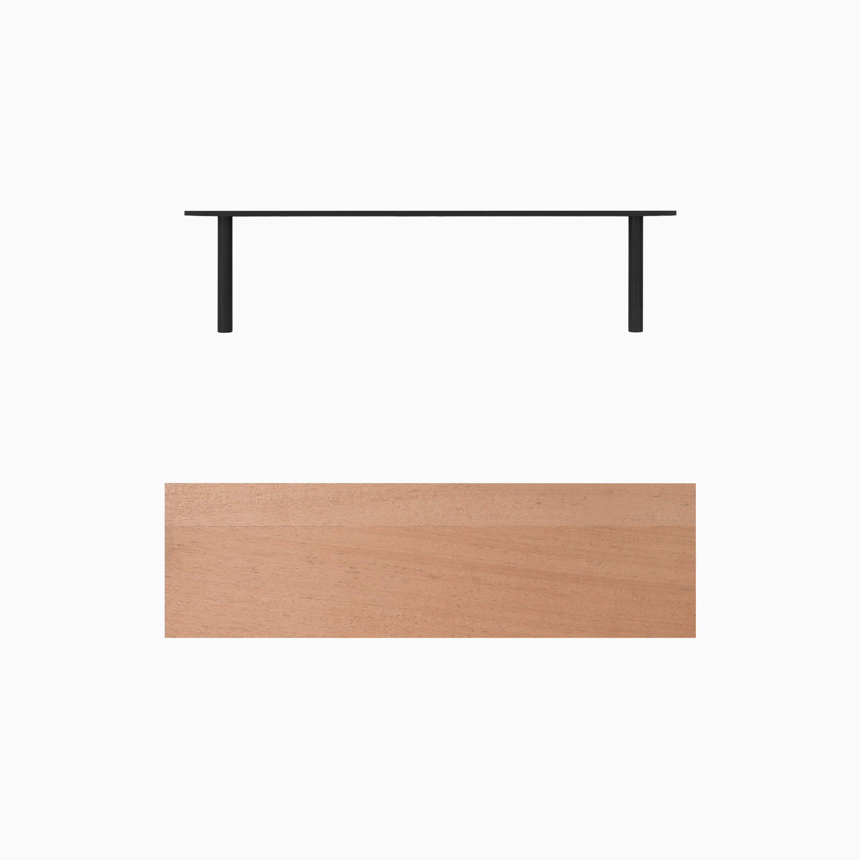 Aksel Unfinished Mahogany Floating Shelf - Handmade Wood Wall Shelf for Living Room, Bathroom & Kitchen Decor - Perfect for Displaying Plants, Books & Home Decor Items