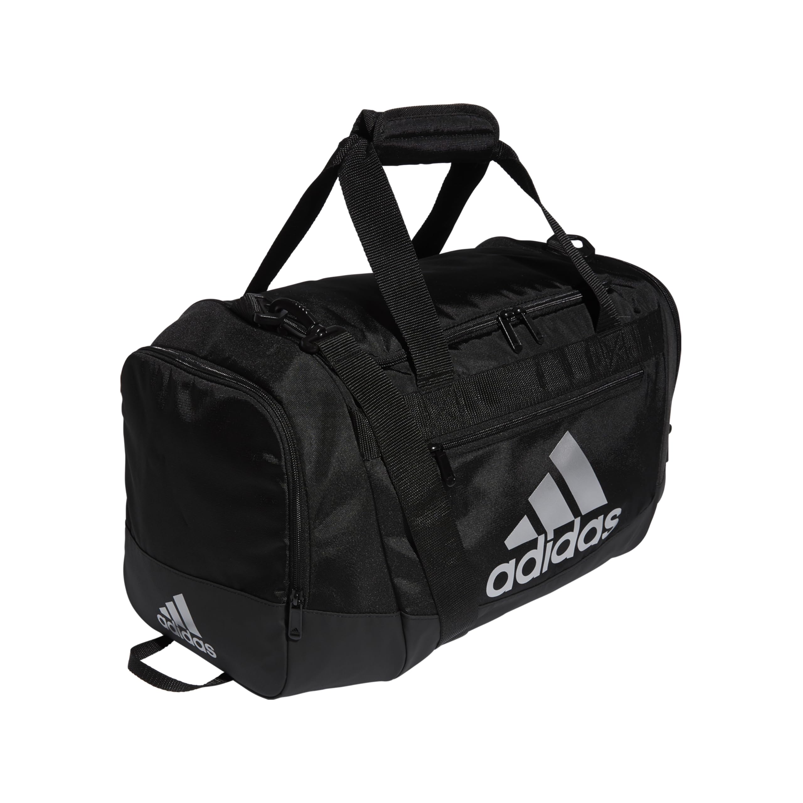 adidas Unisex Defender 4.0 Gym Duffel Bag - Small 38L Sports Bag for Men & Women - Black/Silver Metallic - Perfect for Gym, Travel & Workout Essentials