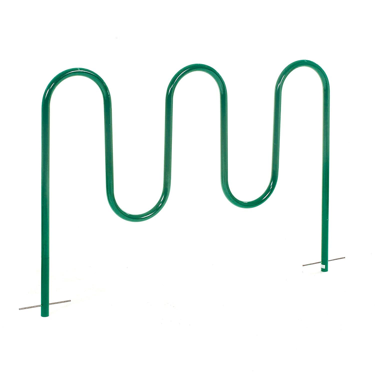 Global Industrial Wave Bike Rack - Heavy Duty 7-Bike Capacity, Green Powder Coated, Below Ground Mount - Perfect for Parking Lots, Schools & Commercial Bike Storage