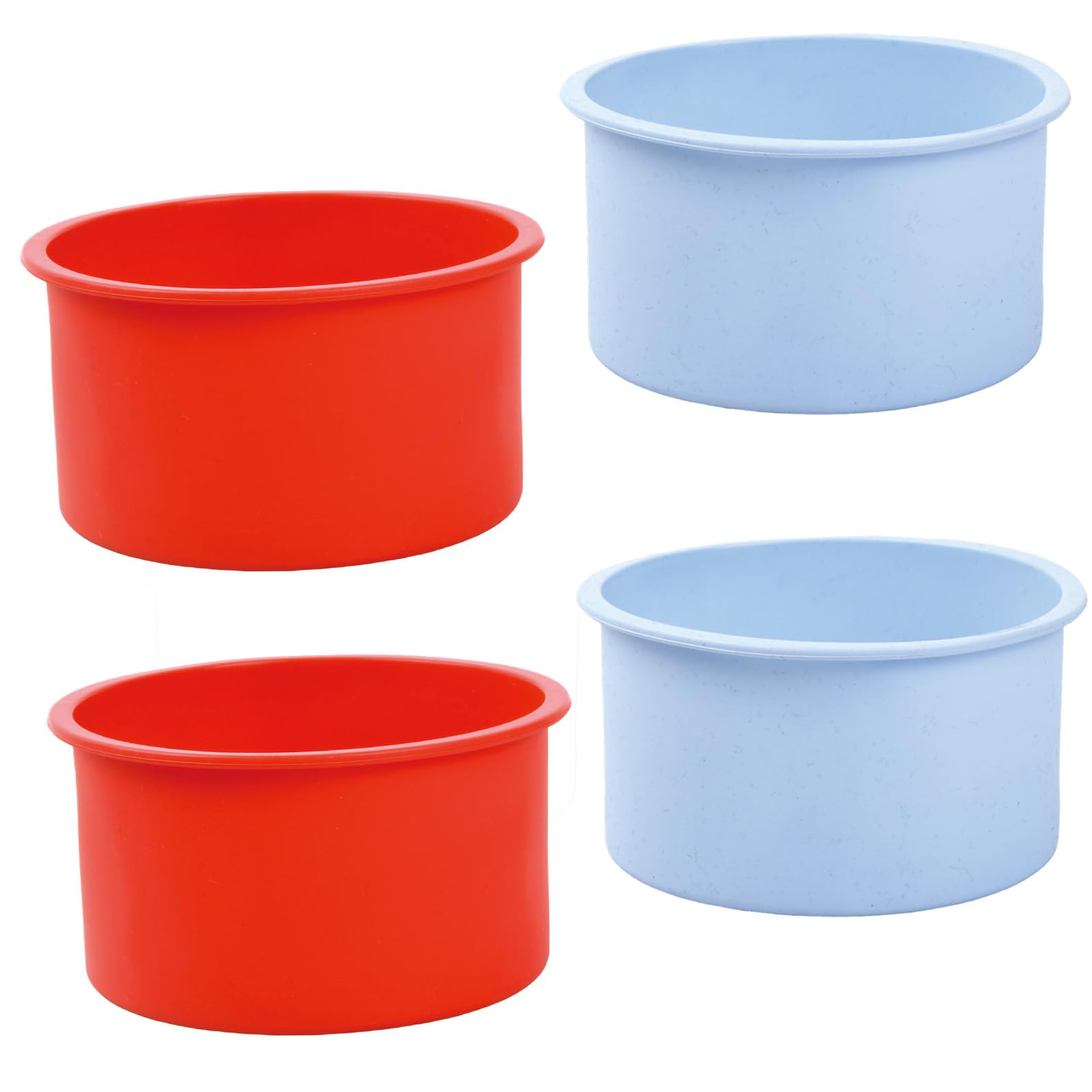 Rapidbok 4-Piece 4-Inch Silicone Baking Molds for Cakes, Cupcakes, Chocolate, Mousse - Round Silicone Cake Molds for Baking, Desserts, and Homemade Treats - Perfect for Birthday Parties, Holidays, and DIY Baking Projects