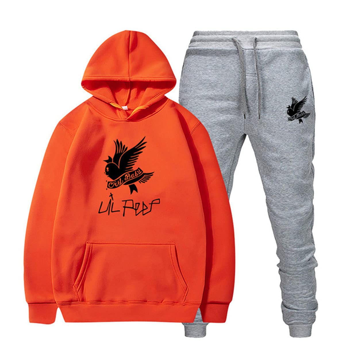 Unisex Love Print Hoodie & Sweatpants Set - Sporty Hip Hop Pullover with Pockets for Men & Women | Gym, Streetwear, Casual Outfit
