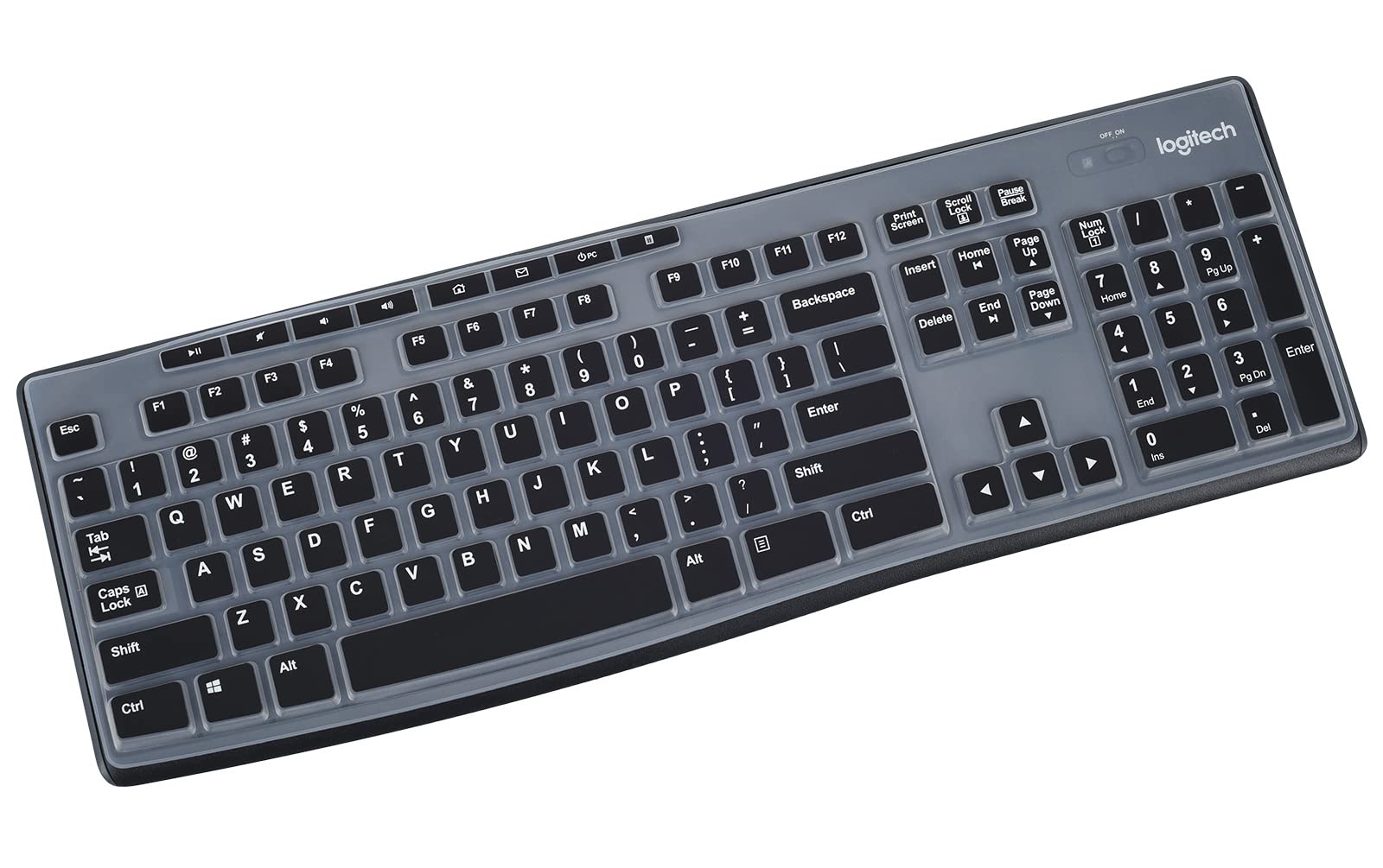 Logitech MK295 MK270 K270 Wireless Keyboard Cover - Black Silicone Skin Protector | Dustproof & Spill-Resistant Accessory for Home, Office, and Gaming Use