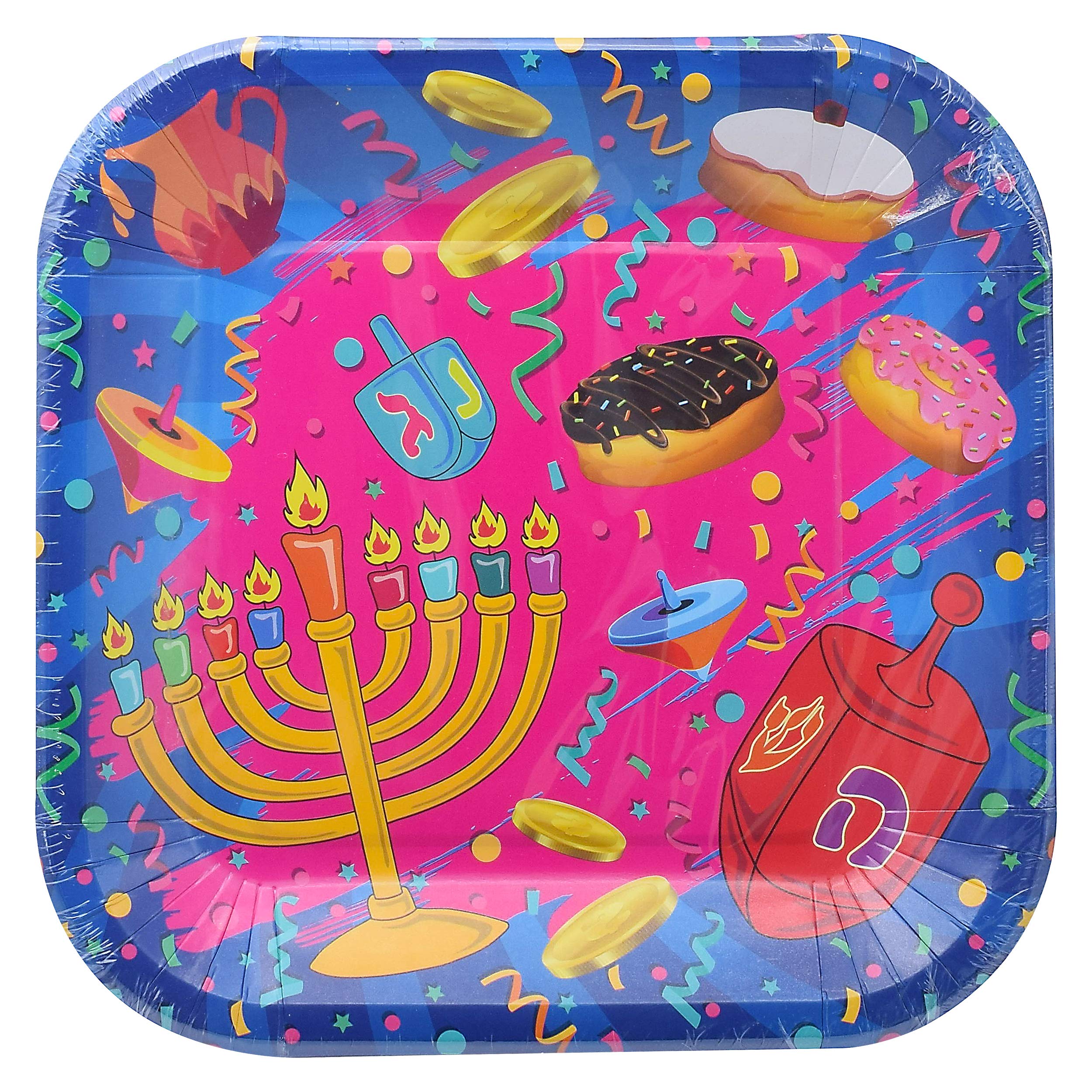 Hanukkah Party Supplies Set - 10 Small Plates & Napkins for Holiday Celebrations | Izzy 'n' Dizzy Premium Paper Goods for Jewish Festivals & Family Gatherings