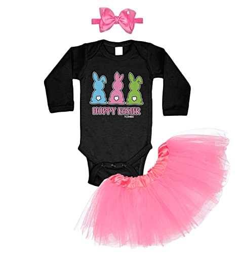 Long Sleeve Black Bodysuit / Pink Tutu