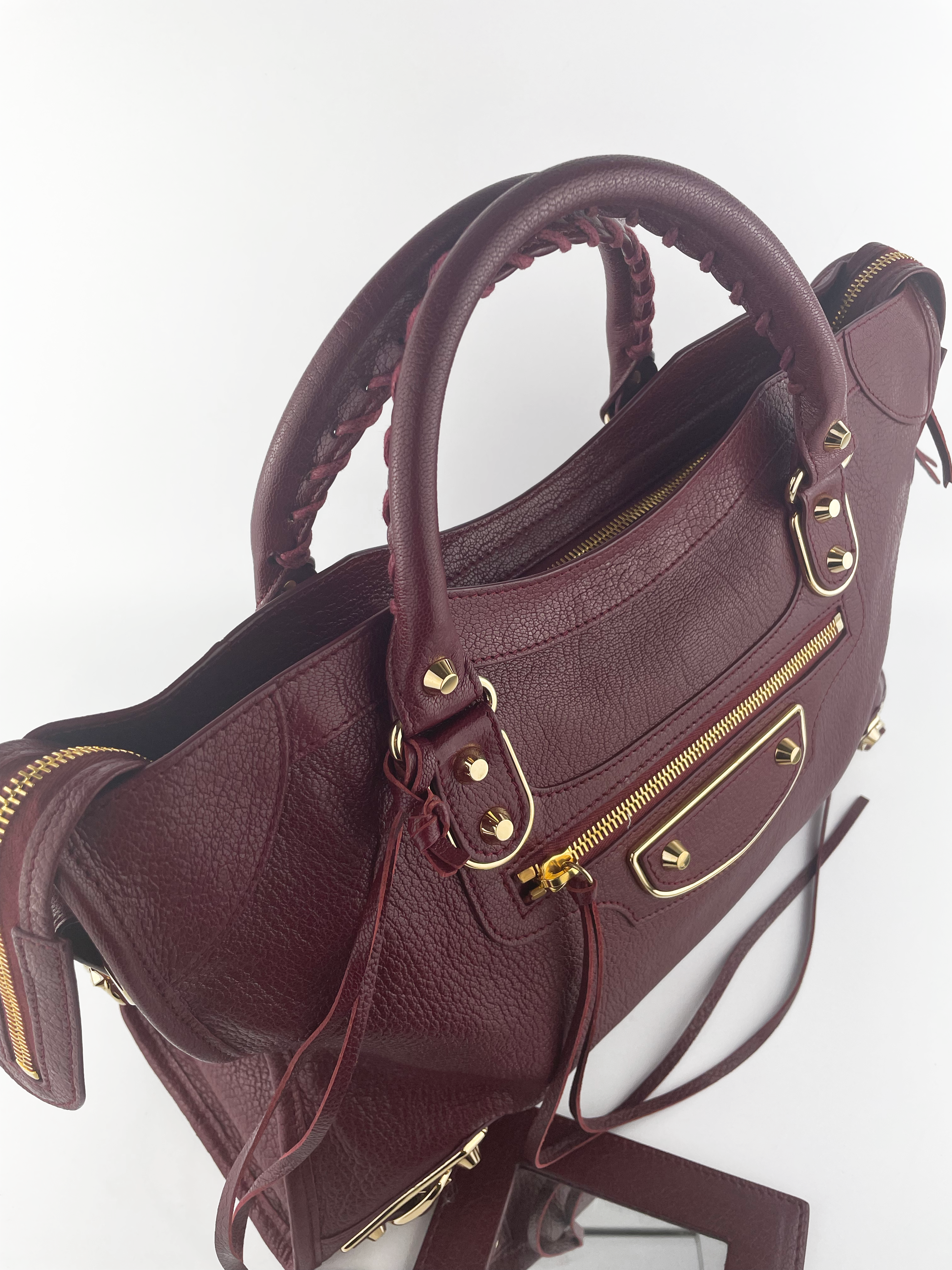 Balenciaga Burgundy City Bag - Stylish Leather Handbag for Women, Perfect for Work, Travel & Everyday Use