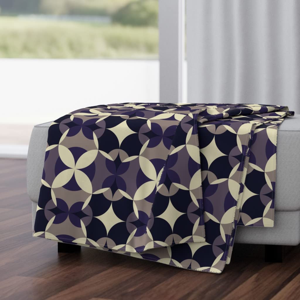 Soft Plush Minky Throw Blanket 50x70 Inches - Midnight Gothic Floral Geometric Print for Couch, Bed & Home Decor | Cozy Fleece Blanket for Winter, Gift & Nursery