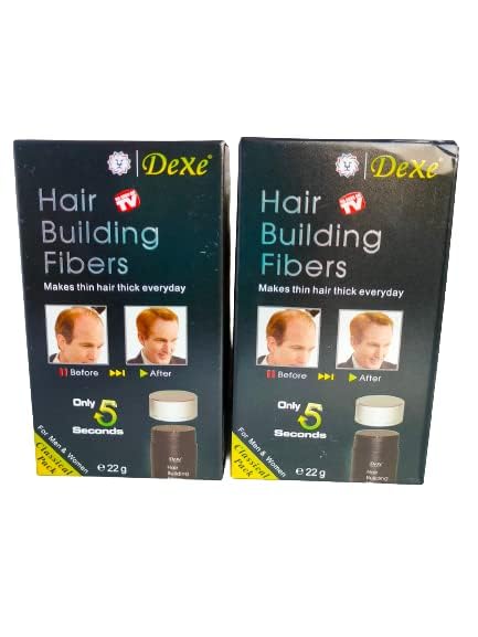 Plant-Based Hair Thickening Fibers for Men & Women - Black Color, 44g (Pack of 2) | Instant Volume & Natural-Looking Results | Perfect for Thinning Hair, Special Occasions & Daily Styling