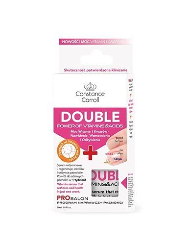Constance Carroll Double Power of Vitamins Nail Treatment 10ml - Strengthens & Repairs Damaged Nails - Perfect for At-Home Nail Care & Salon Use