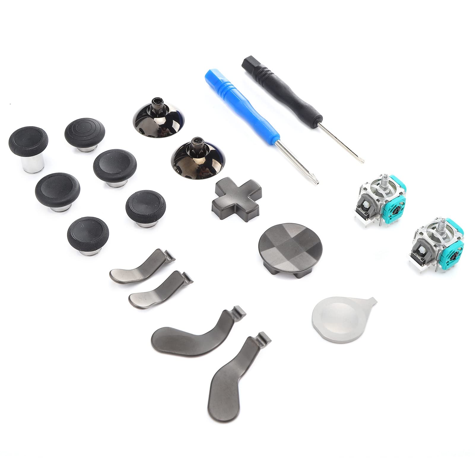 Xbox One Elite 2 Controller Replacement Buttons Kit - 19-in-1 Metal Game Controller Button Set with Tools | Perfect for DIY Repairs, Custom Mods & Enhanced Gaming Experience