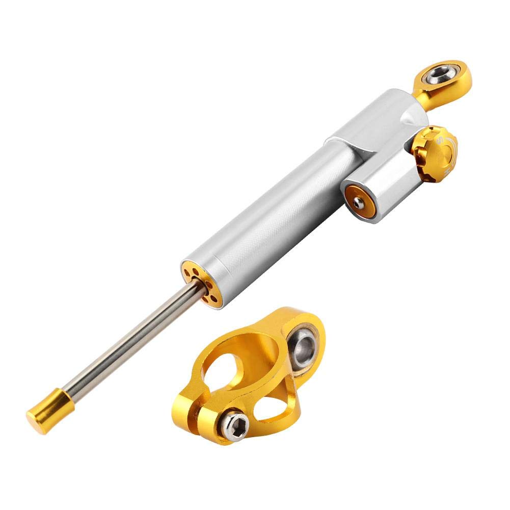 Universal Motorcycle Steering Damper - CNC Aluminum Alloy Handlebar Stabilizer for Enhanced Safety & Control (Silver) | Perfect for Off-Road, Racing & Highway Riding