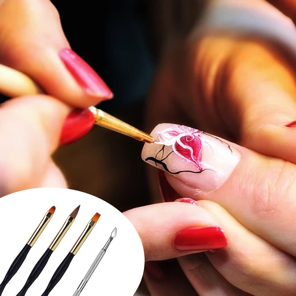 Professional Nail Art Brush Set - 3 Piece Nail Gel Brushes for DIY Manicure & Nail Art Designs | Perfect for Salon, Home Use & Nail Enthusiasts