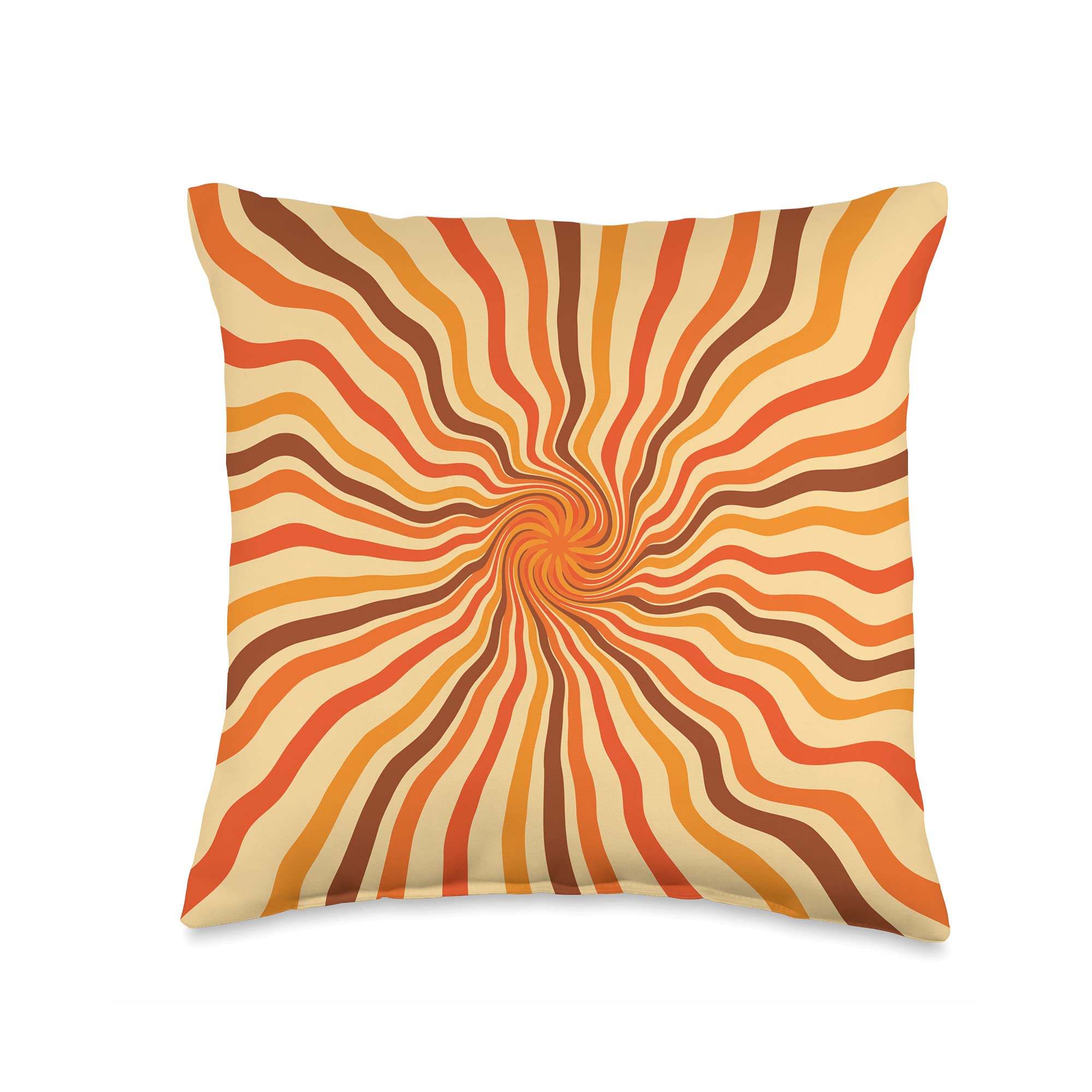 Groovy 70s Retro Swirl Throw Pillow - 16x16 Inch Hippie Psychedelic Indie Y2K Decorative Cushion for Living Room, Bedroom & Boho Home Decor