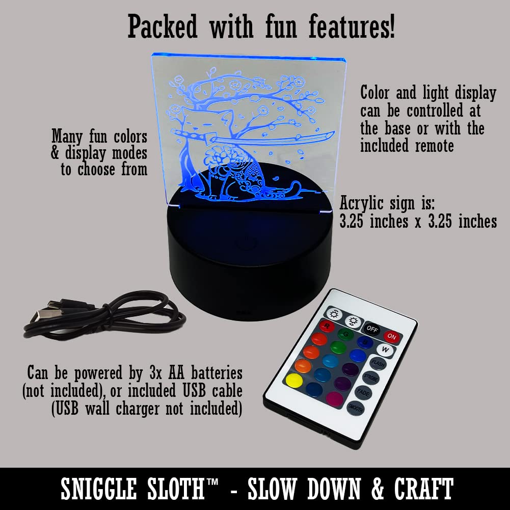 Sniggle Sloth 'Land That I Love' Patriotic USA 3D Illusion LED Night Light - Bedside Desk Lamp for Kids Room, Nursery & Home Decor