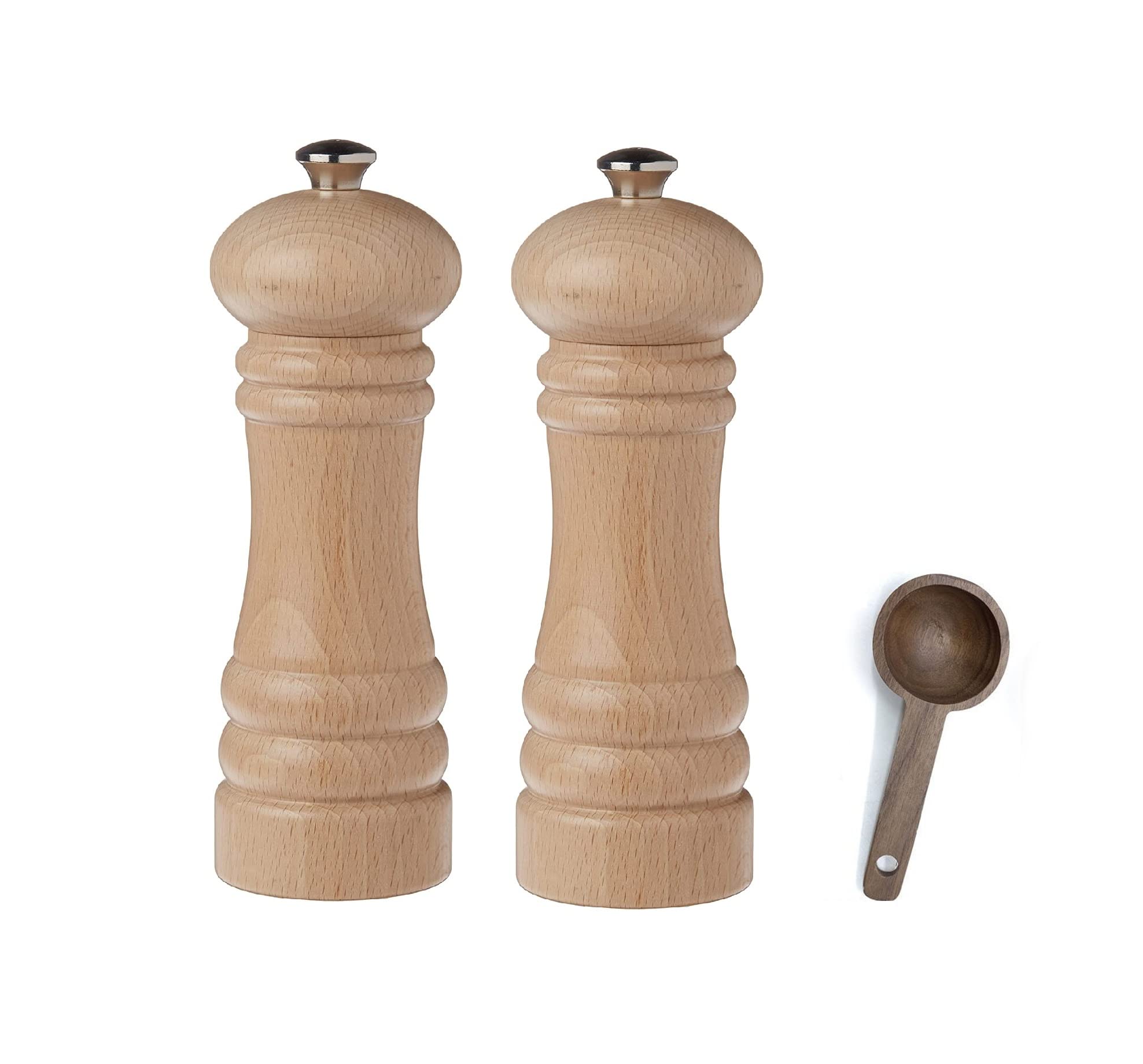 Premium Zassenhaus Berlin Natural Wood Salt & Pepper Mill Set - 7.1