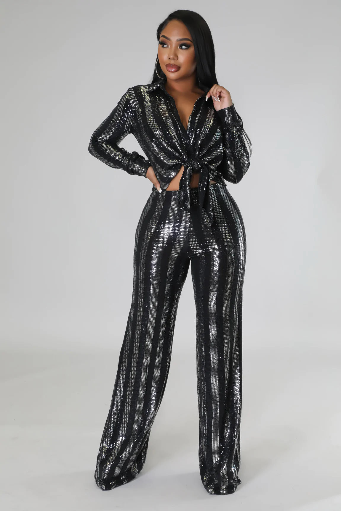 Disco Hours Women's Pant Set - Trendy 70s Inspired Outfit for Parties & Nightlife | Perfect for Disco, Club, and Retro Theme Events