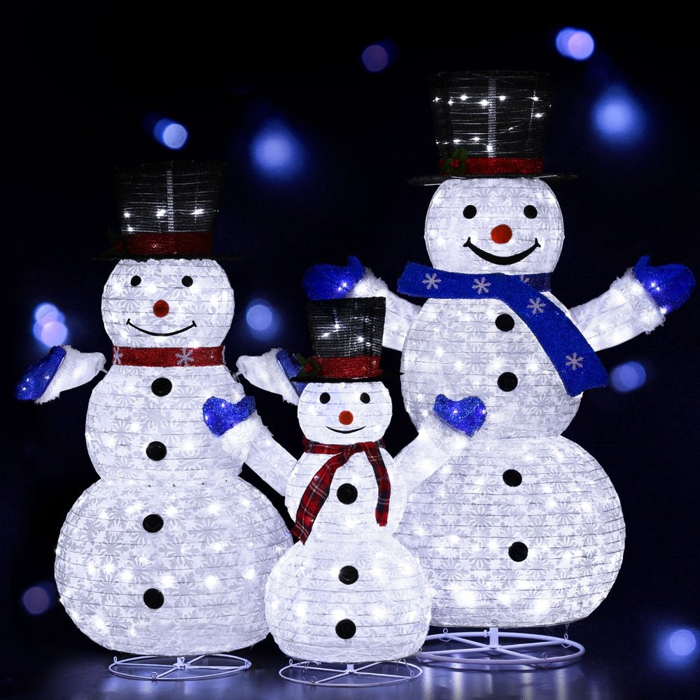 330 LED Christmas Fairy Lights with 3 Snowman Decorations - Indoor/Outdoor Holiday String Lights for Home, Tree, and Party Decor
