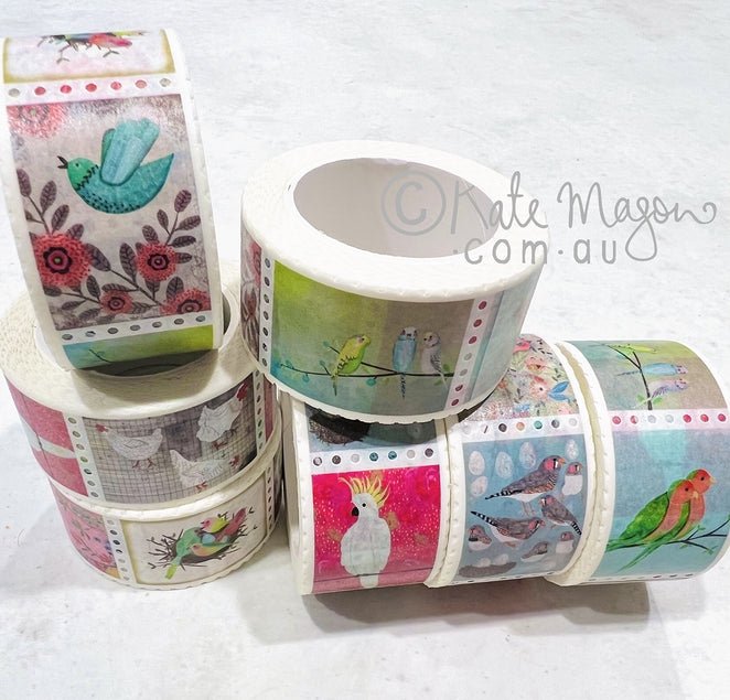 Colorful Birds Washi Tape - Decorative Japanese Paper Tape for Scrapbooking, Journaling, DIY Crafts & Gift Wrapping - Perfect for Bullet Journals, Planners & Home Decor