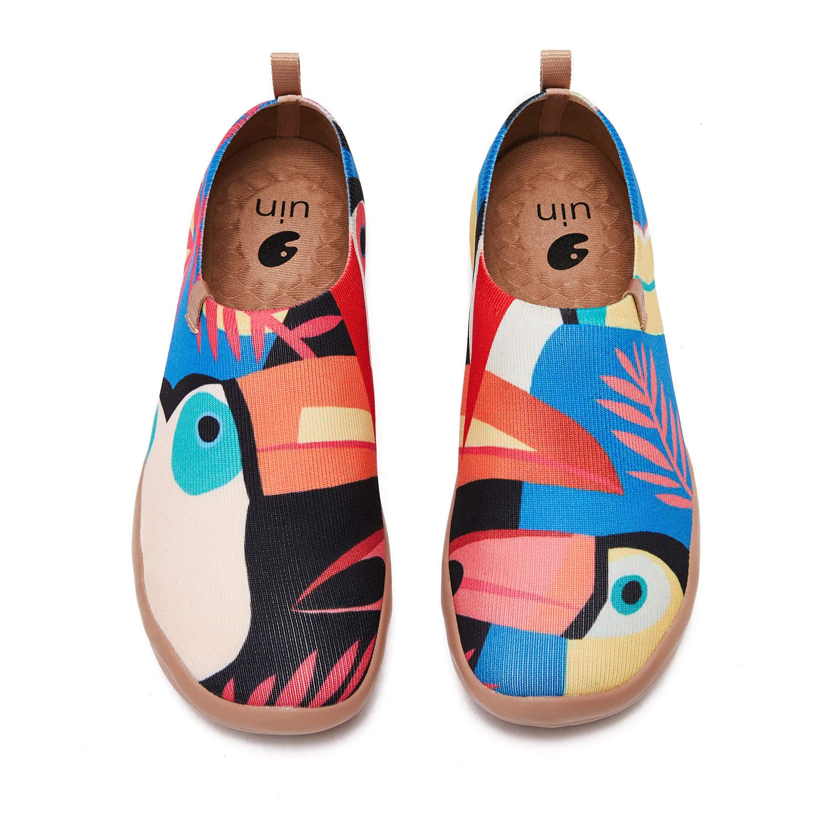 UIN Women's Slip-On Walking Shoes - Lightweight Comfortable Travel Loafers, Fashion Sneakers with Modern Art Design for Walking, Travel & Casual Wear