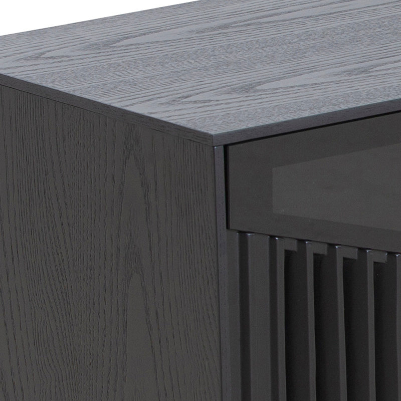 Montana Entertainment TV Stand 160cm Black Ash - Modern TV Console for Living Room, Bedroom & Home Theater