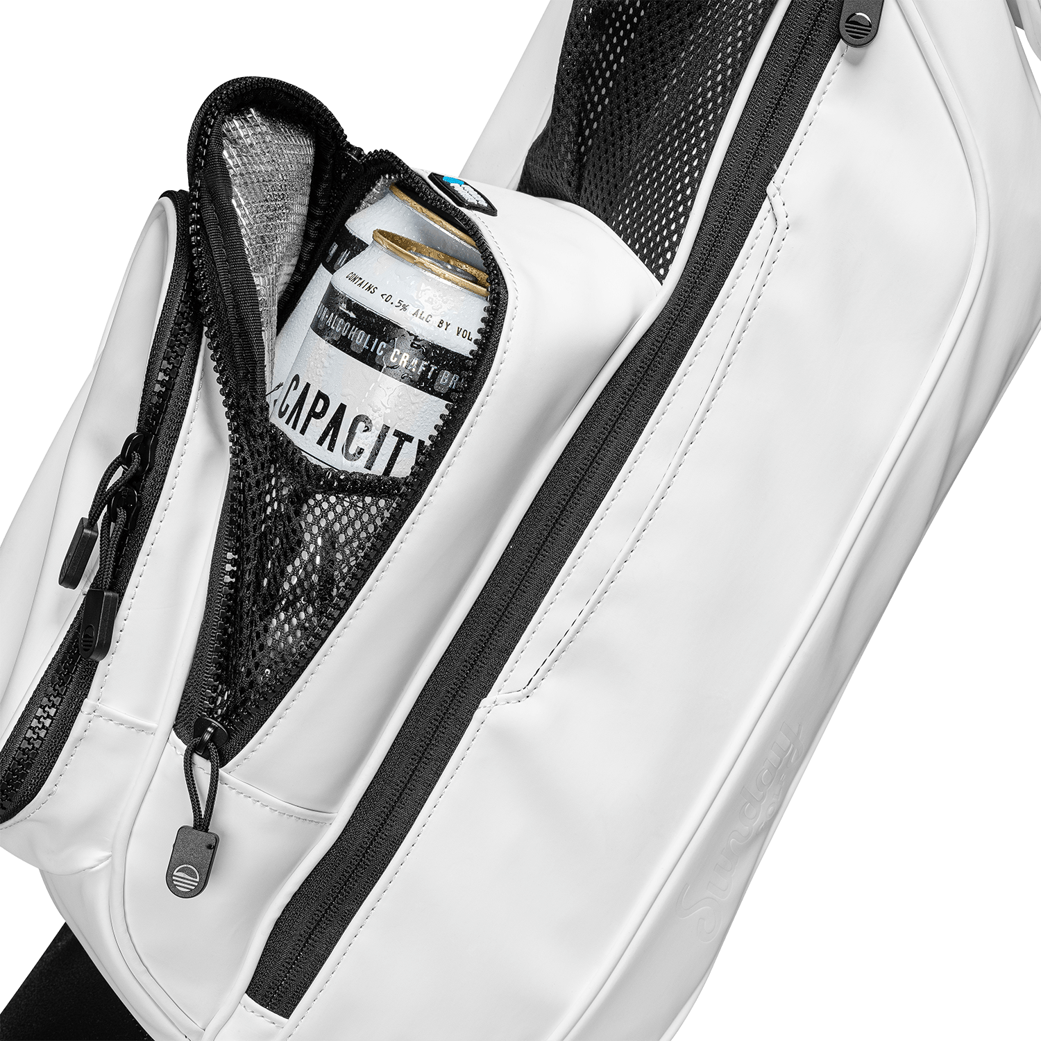 Sunday Golf Loma S Class | Premium White Vegan Leather Golf Bag | Perfect for Weekend Golfers & Course Play