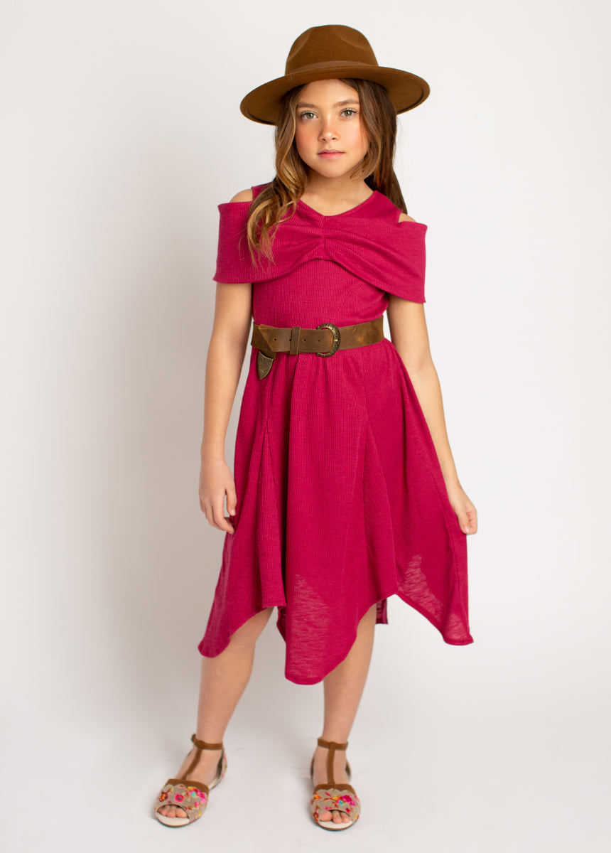Medora Floral Print Midi Dress in Barberry - Elegant & Comfortable Women's Summer Dress for Casual Outings & Special Occasions