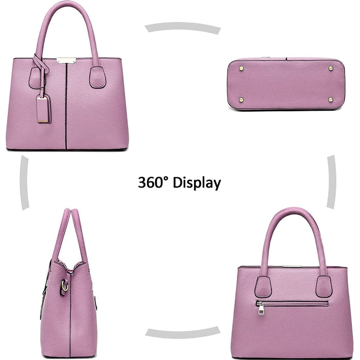 Women's PU Leather Handbags - Fashion Top Handle Satchel Tote for Work & Travel