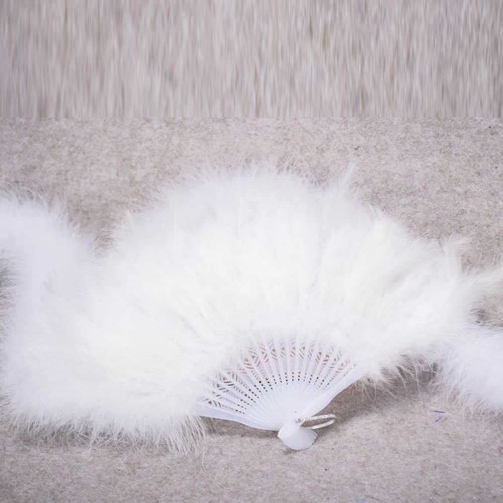 2pcs Elegant Large Feather Folding Hand Fans - Red Wedding Showgirl Dance Fans for Costume Accessories, Burlesque Performances & Home Decor