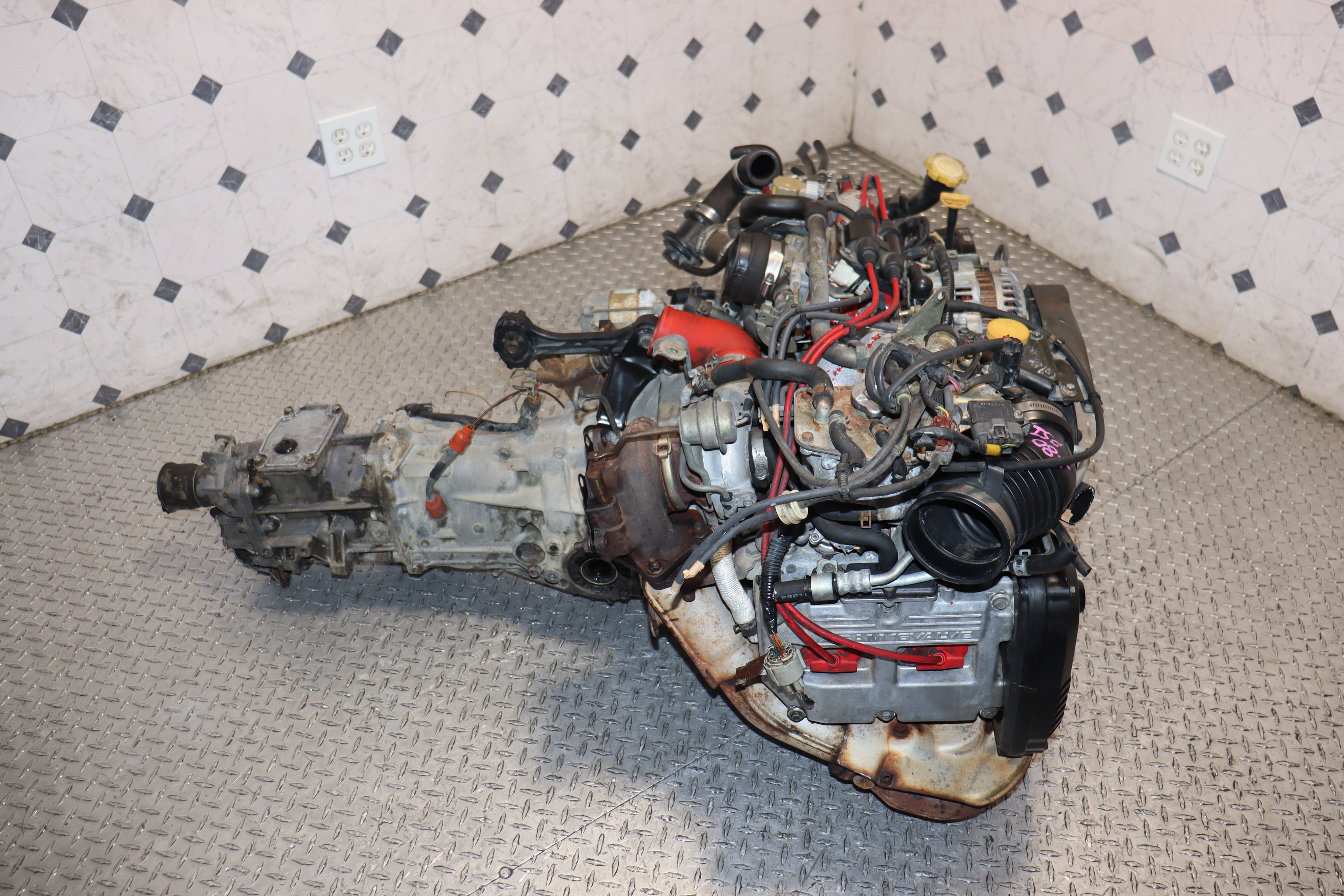 JDM EJ207 Turbo Engine with 5-Speed Manual Transmission - High Performance Subaru Engine for Racing, Drifting & Engine Swap Projects