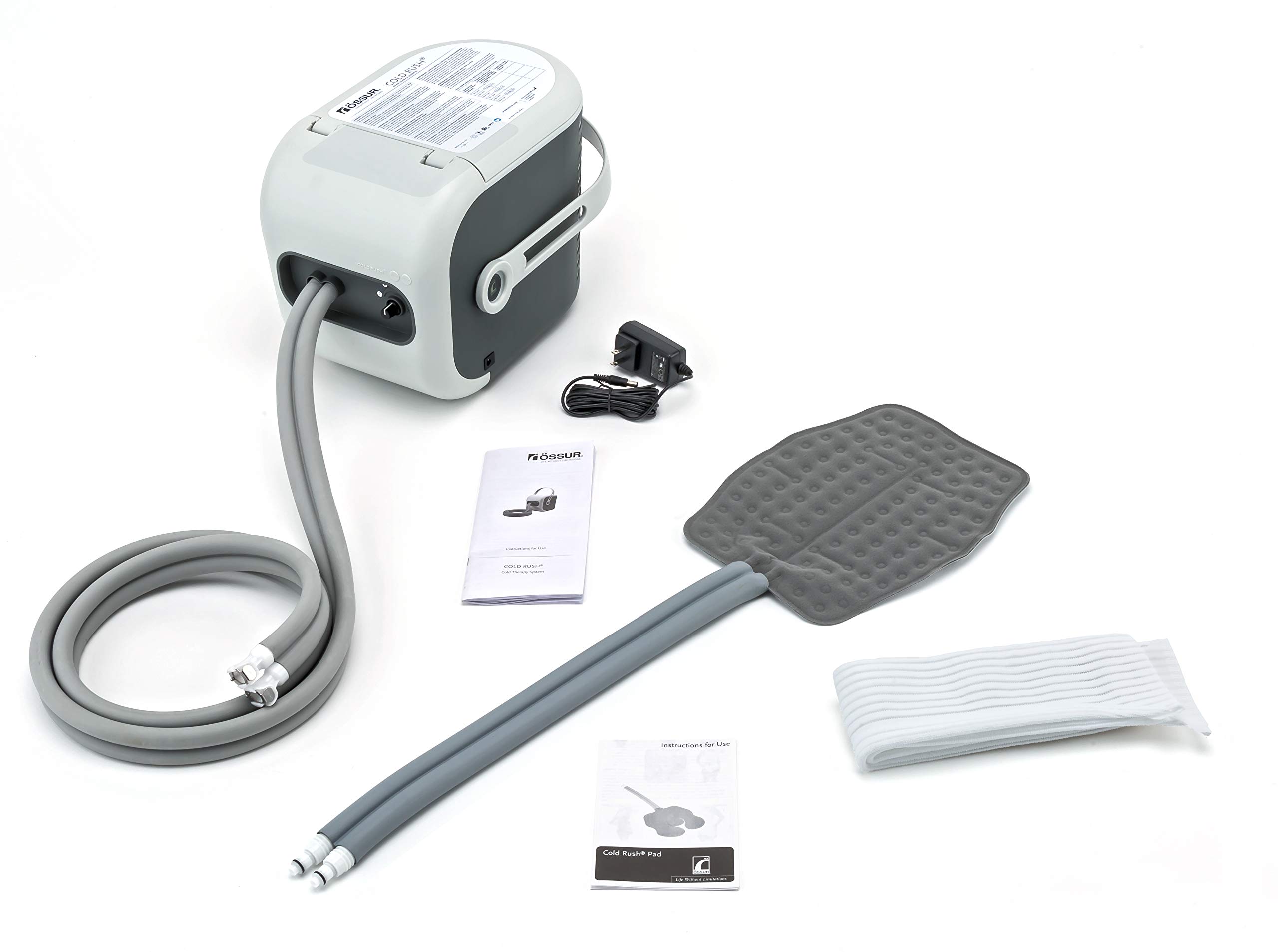 Ossur Cold Rush Therapy Machine System with Lumbar Pad - Ergonomic, Adjustable Wrap for Pain Relief - Quiet, Lightweight Cryotherapy Freeze Kit Pump for Knee, Back & Muscle Recovery - Ideal for Athletes & Post-Surgery Rehabilitation