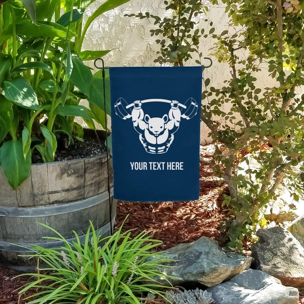 Custom Personalized 1 Line Gym Rat Weight Lifting Garden Yard Flag - Perfect for Home Gym Decor, Outdoor Fitness Motivation & Backyard Workout Inspiration