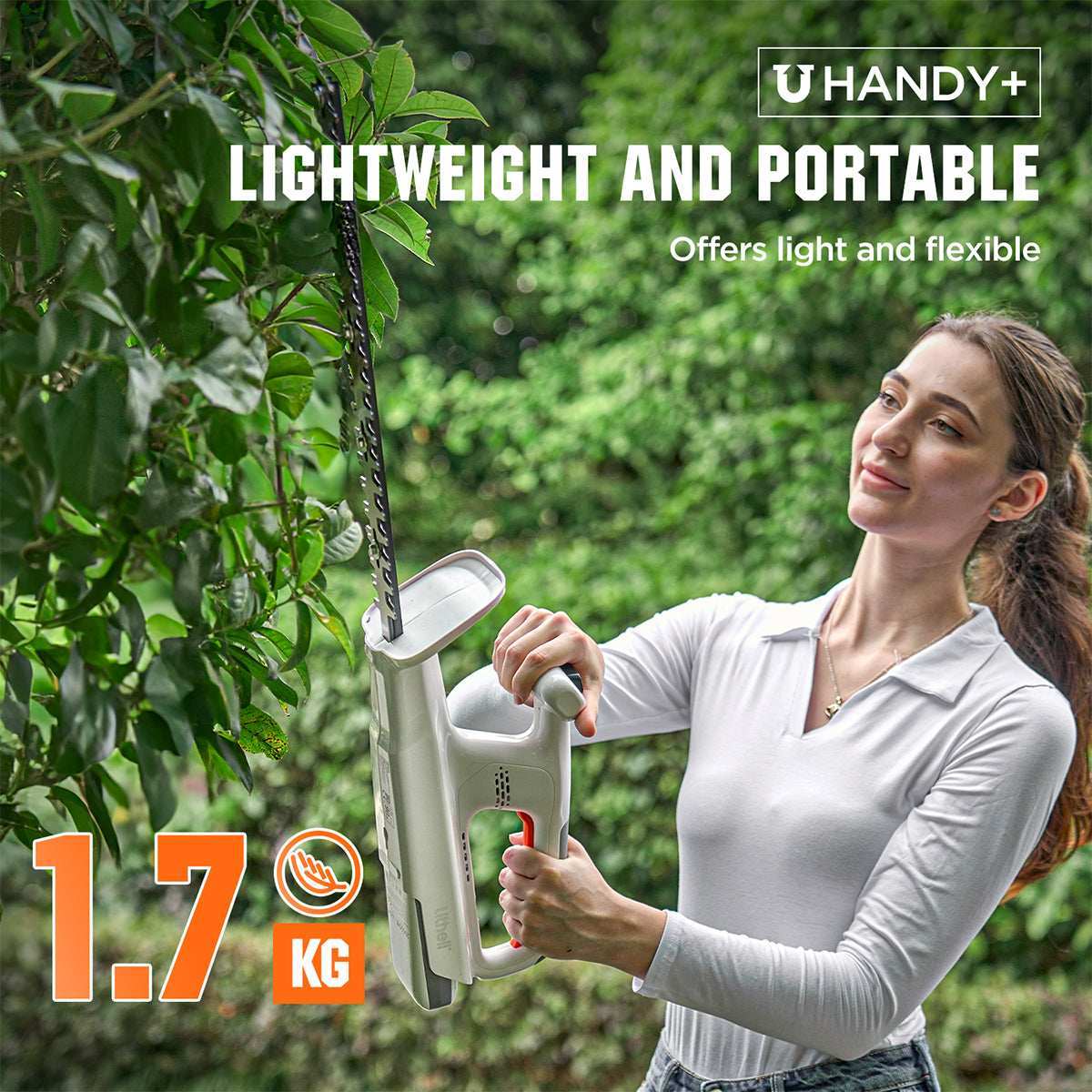 20V Cordless Hedge Trimmer - Handy+ U20 2.0Ah Battery Powered (Tool Only) | Lightweight Shrub Trimmer for Garden Landscaping, Yard Maintenance & Hedge Shaping