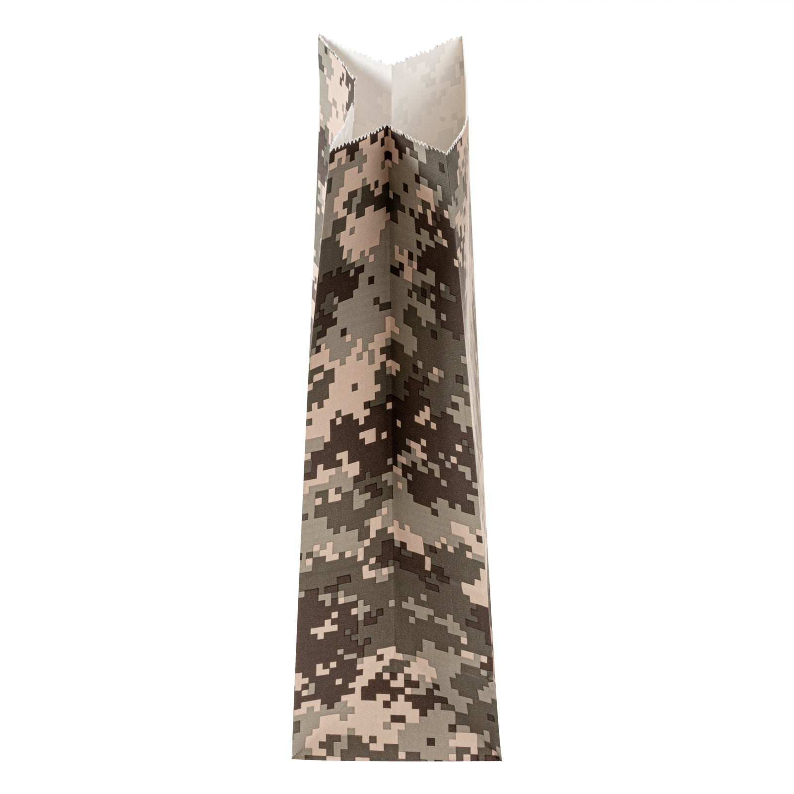 Camouflage Paper Bags 4 lb - 5 x 3.25 x 9.5 Inches - 100 Count Box - Heavy Duty Kraft Gift Bags for Hunting, Military, Outdoor & Party Supplies