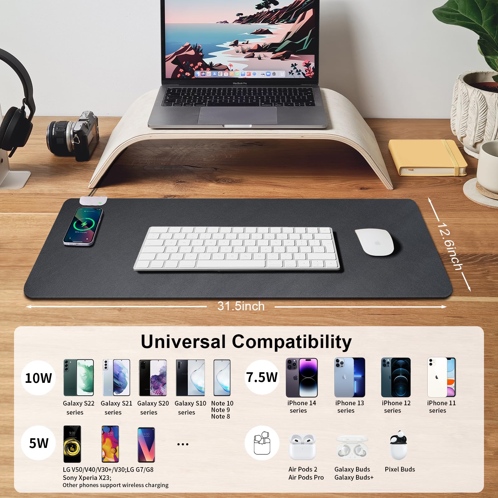 Wireless Charging Desk Mat - 31.5