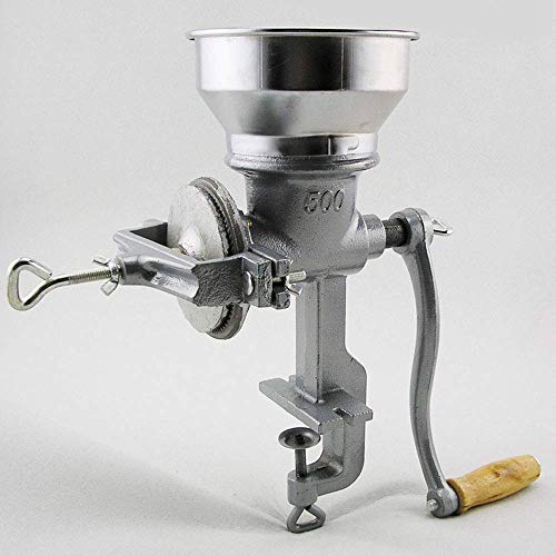 RongJian Cast Iron Food Mixer & Meat Grinder - Heavy Duty Hand Crank Mill for Grinding Chili, Spices, Coffee & Nuts - Perfect for Home Kitchen, Camping & Outdoor Cooking