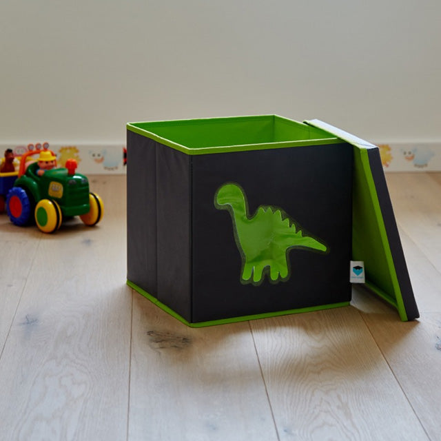 Dinosaur Toy Storage Box with Lid - Kids Room Organizer for Toys, Books & Games - Perfect for Playroom & Bedroom Organization
