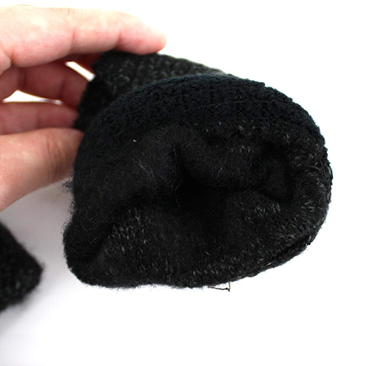 Men's & Teens' Black Striped Winter Warm Knit Fingerless Gloves with Convertible Mitten Cover - Perfect for Cold Weather, Outdoor Activities & Fashion Accessory