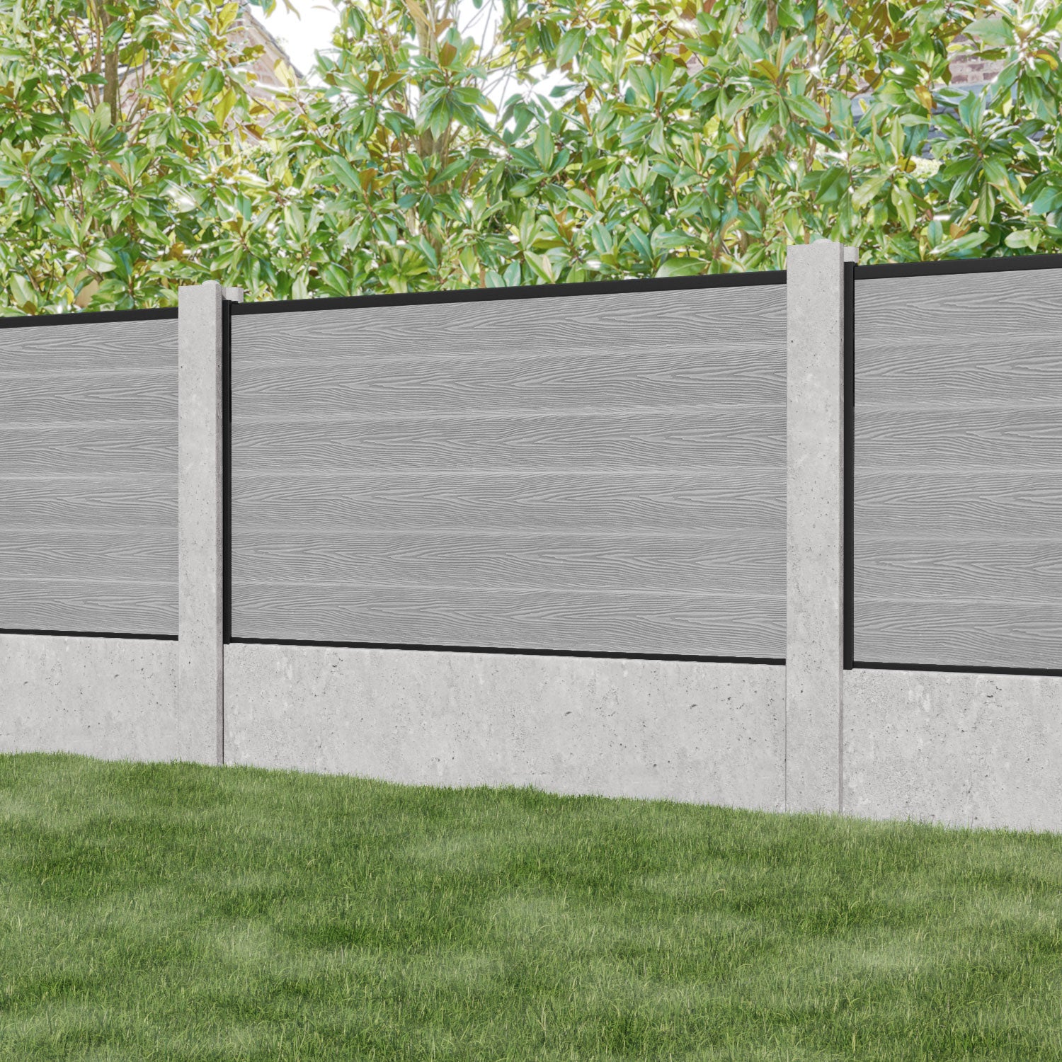 Classic Light Grey Fence Panel for Existing Concrete Posts - Durable Outdoor Privacy Fence for Backyard, Garden & Patio