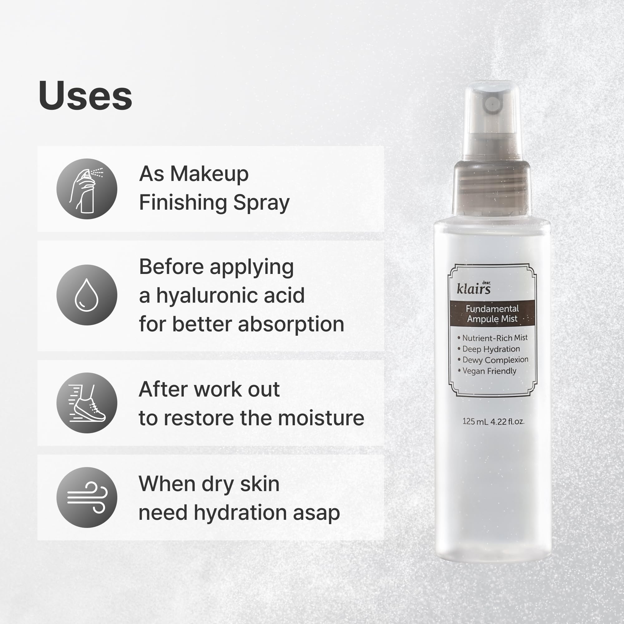 Dear Klairs 2 Step Fundamental Care Set - Hydrating Ampoule-Like Mist & Water-Based Drop for Moisturizing Skincare | Daily Hydration Routine for Dry & Sensitive Skin