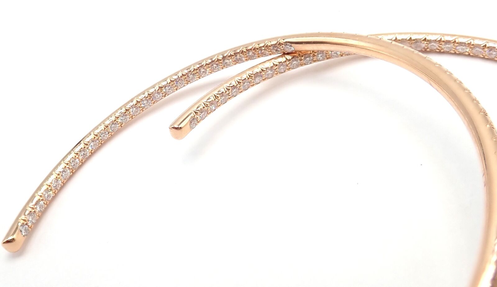 Authentic Cartier Juste un Clou 18k Rose Gold Diamond Hoop Earrings - Luxury Jewelry for Women, Perfect for Weddings, Parties & Special Occasions