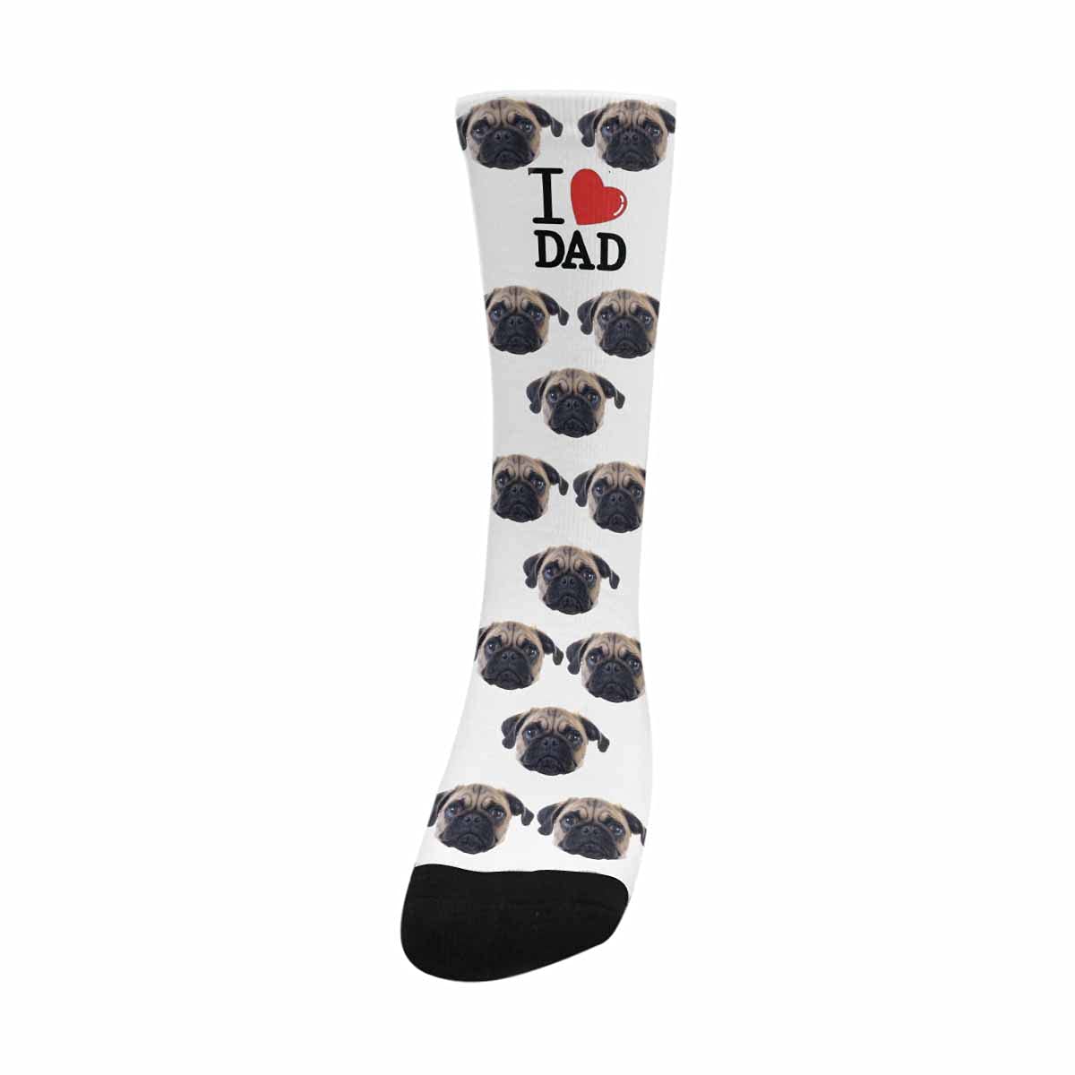 Custom Photo Socks for Dad - Personalized I Love Dad Socks with Family Faces - Upload Your Picture for Unique Men's & Women's Socks - Perfect Gift for Father's Day, Birthday & Special Occasions