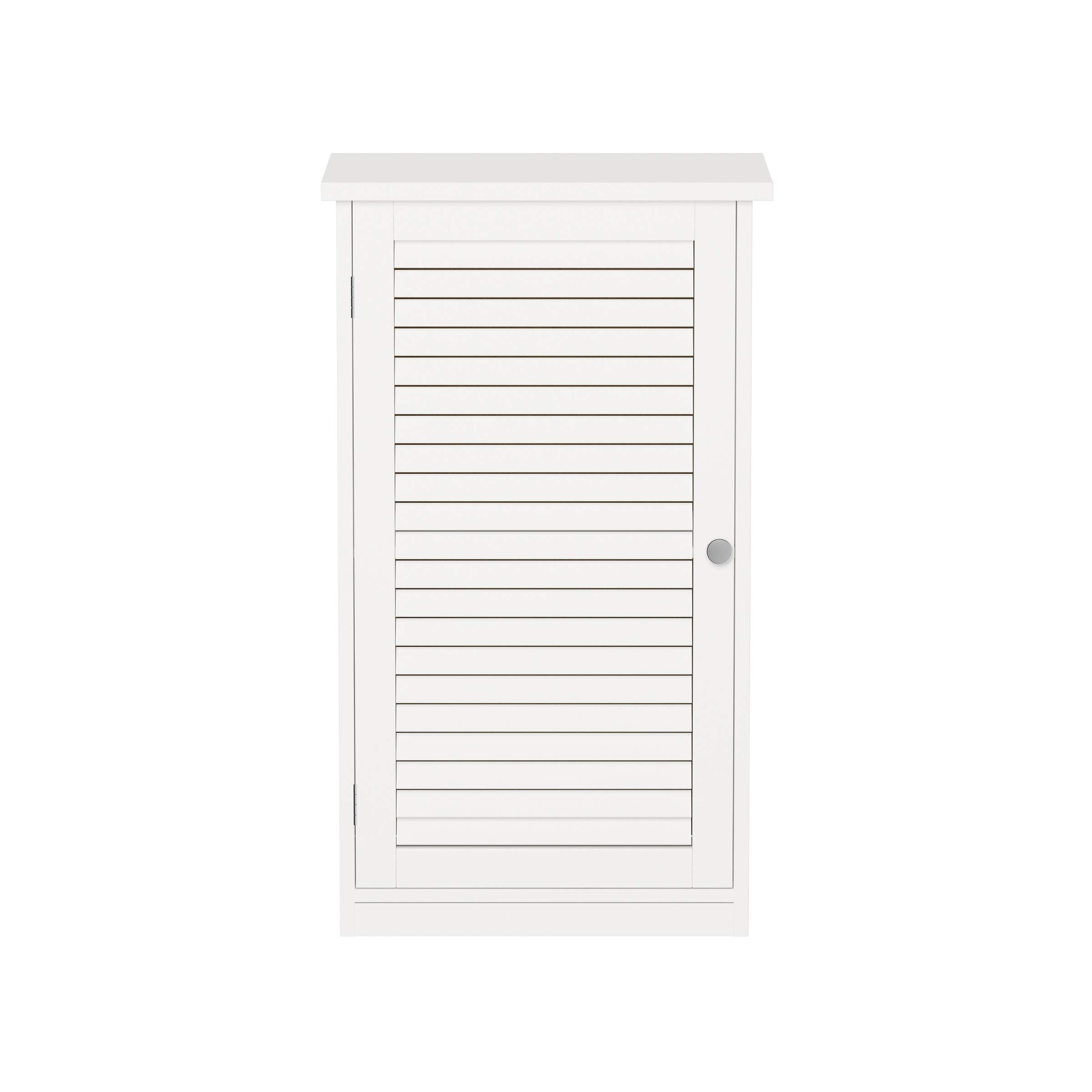 Lavish Home Freestanding Bathroom Cabinet with Adjustable Shelf & Shutter Door - White Storage Organizer for Towels, Toiletries & Laundry - Perfect for Bathroom, Vanity or Closet Organization